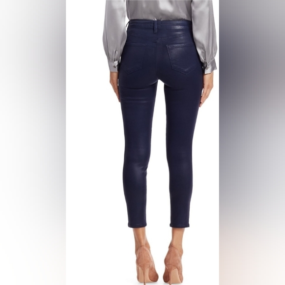 L'agence Margot Skinny High Rise Navy Coated Pants Size 27 Revolve - Picture 2 of 14